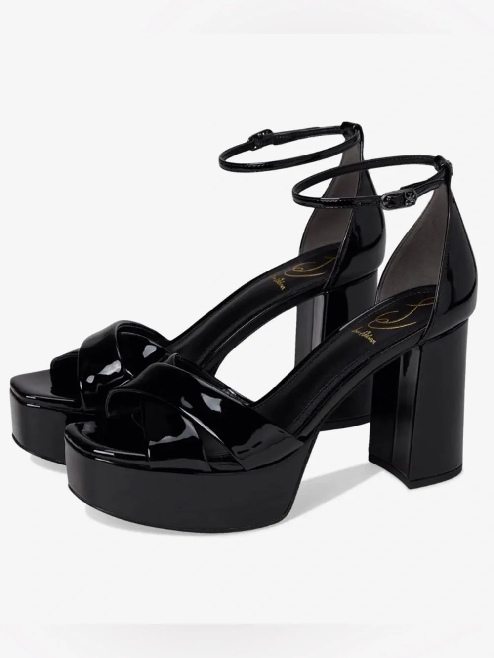 Sam Edelman Women’s Jullian Platform Sandals W/Ankle Strap Black Size-9.5 NIB